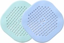 Shower Drain Hair Catcher, Hair Drain Catcher with Suction Cups Tub Drain Hair Catcher Hair Stopper for Shower Drain Bathtub Hair Drain Catcher for Bathroom Bathtub Kitchen Sinks (Blue+Green)