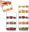 Fofetbfo Multi Layer Glass Kitchen Storage Jar, Storage Airtight Food Jar Glass Jars with Lids, Stacking Glass Storage Jar, Space Saving Snack Food Storage Jar,Dry Food Keeper Spice Jars(#2)