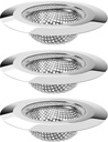 MR.SIGA Bathtub Drain Strainer, Stainless Steel Shower Bathtub Drain Hair Catcher, Bathroom Sink Drain Strainer, 3 Pack