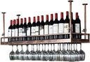 Wine Rack, Iron Hanging Wine Bottle Holder, Ceiling Decoration Shelf for Bar, Restaurants, Kitchen Or Wine Cellar Storage(A 100cm)