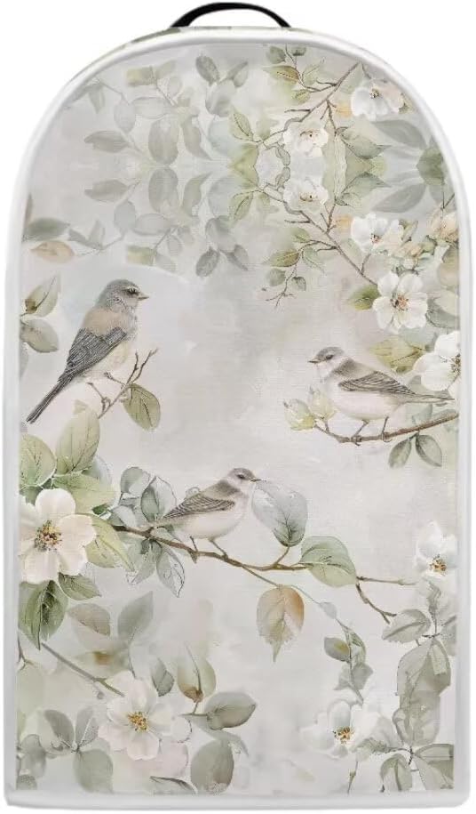 Hummingbird Floral White Blender Dust Cover, Anti Fingerprint Polyester Stand Mixer or Coffee Maker Appliance Protector, Machine Washable Blender Cover for Kitchen Appliance