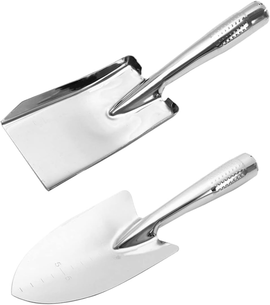 BESPORTBLE 2pcs Garden Trowels Ergonomic Non- Handle for Planting Transplanting and Weeding and Portable Hand Shovels for Indoor and Outdoor Gardening