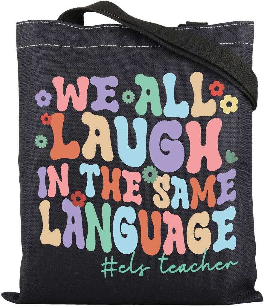 ENSIANTH ESL Teacher Tote Bag English Language Learners Gift Second Language Teacher Appreciation Gift Back to School Gift