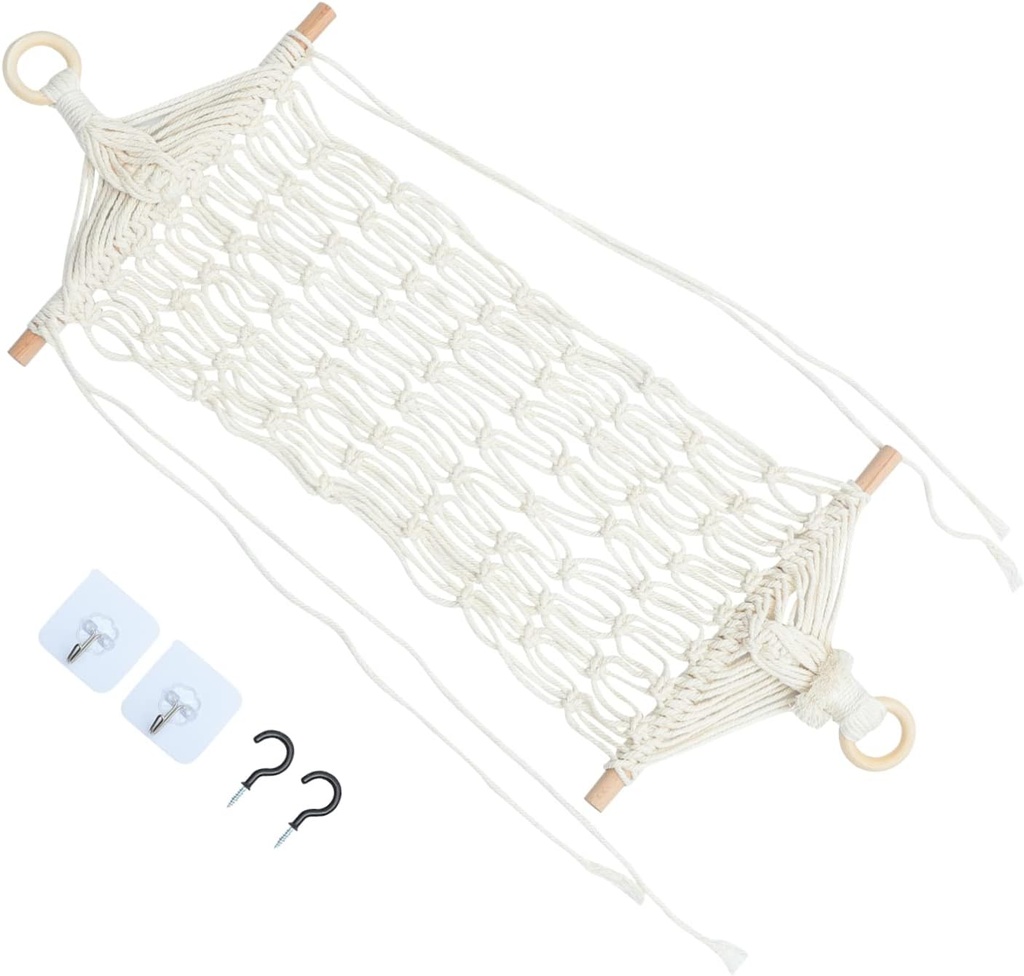 Zerodeko Handwoven Fruit and Vegetable Hammock Cotton Hanging Storage Basket for Kitchen Decor for Bananas Onions and More Ring Style