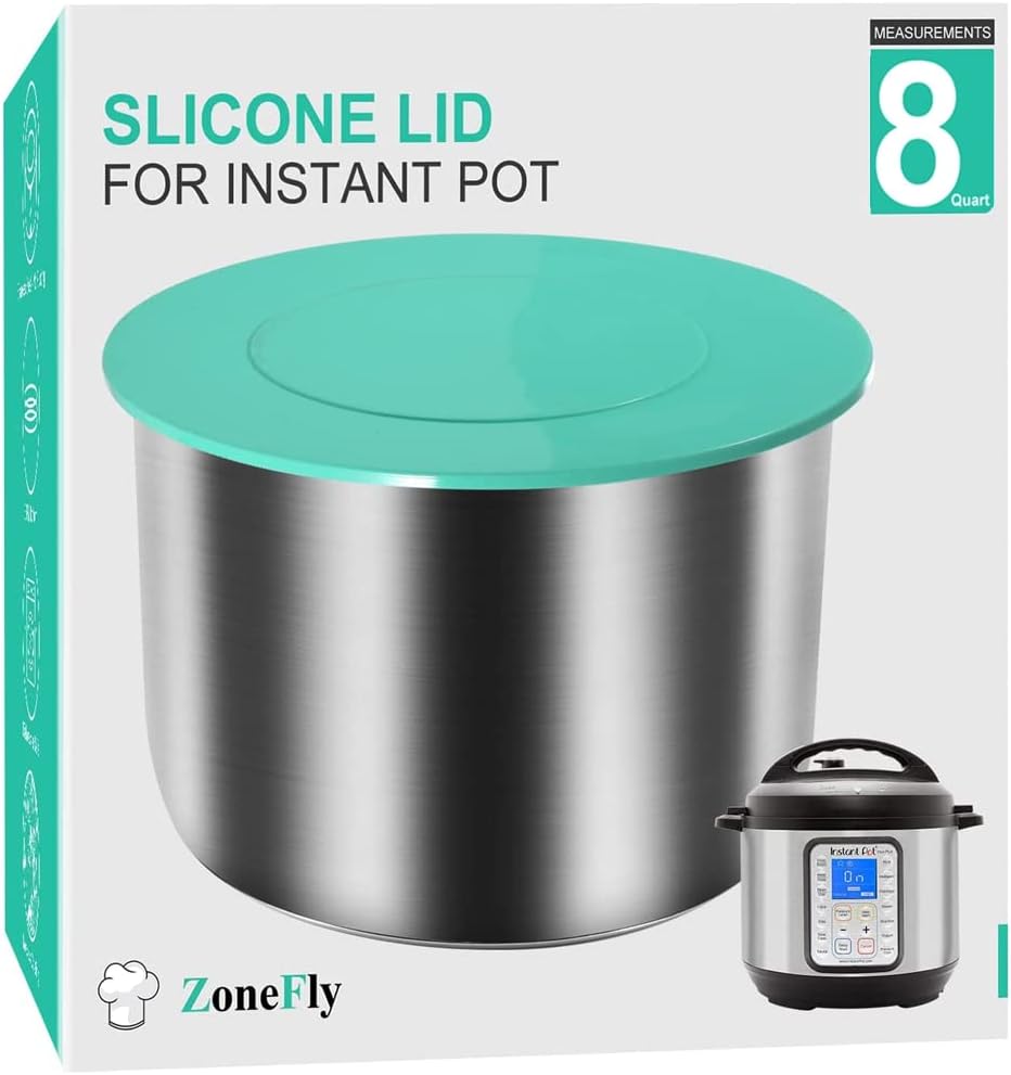 Silicone Cover Fits Instant Pot 8 Quart - 8 Qt Inner Pot Lid for Insta Pot Duo,Pro,Ultra,Crisp,Nova,Plus & More - Best Sealing Lid for 8 Qt Pressure Cooker Instapot Cover