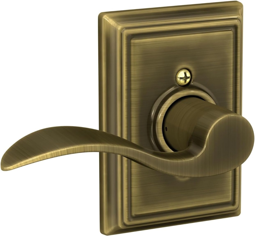 SCHLAGE Accent Lever with Addison Trim Non-Turning Lock in Antique Brass - Left Handed