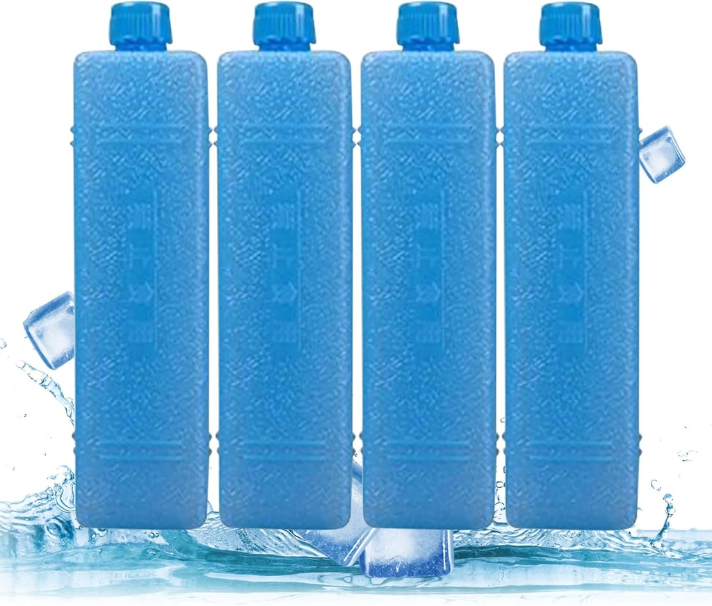 Small Fan, Ice Packs 4Pcs Long Lasting Freezer Blocks Reusable Portable Cooler Freezer Ice Packs Keep Cool for Refrigerator Air Conditioner Fan