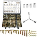 1320Pcs Nuts and Bolts Assortment Kit, 16 Sizes Includes 1/4-20 5/16-18 3/8-16 1/2-13, SAE Grade 8 Alloy Steel Hex Cap Screws Nuts Washers with Wrenches Assortment Kit THLSTZ1320pcs