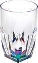 Rainbow Diamond Acrylic Glasses Drinking Set of 4, Unbreakable Clear Plastic Drinkware, 17oz Capacity for Cocktails or Water