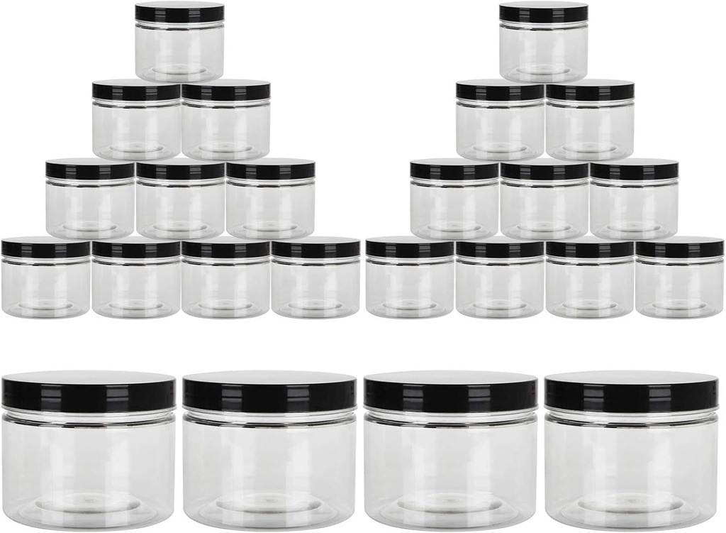 18 Pack 10oz Empty Slime Containers, Large Plastic Slime Jars Clear Slime Storage Containers with Lids, Food-Grade Plastic