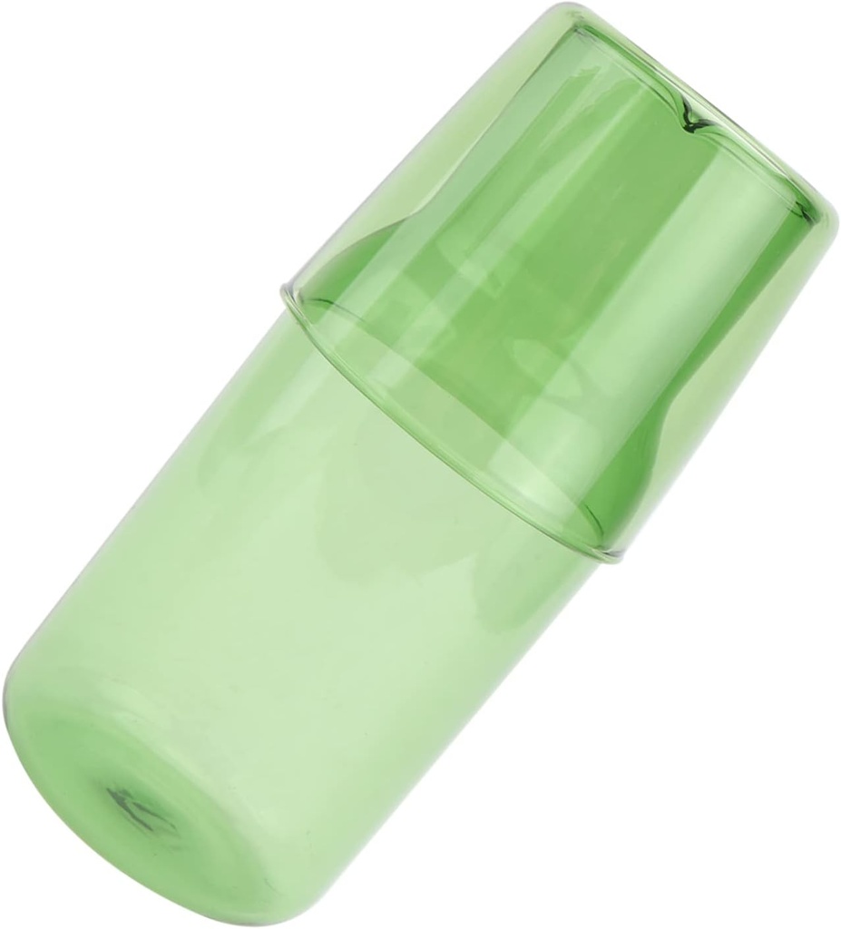 1set Glass Cup and Kettle Kit for Home and Office High Borosilicate Glass Drinking Tools Green Includes Water Cup and Water Bottle for Cold Beverages