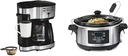 Hamilton Beach 12 Cup Coffee Maker & 6 Quart Slow Cooker with Probe, Programmable, Carafe, Single Serve