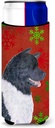 Akita Red and Green Snowflakes Holiday Christmas Ultra Beverage Insulators for slim cans