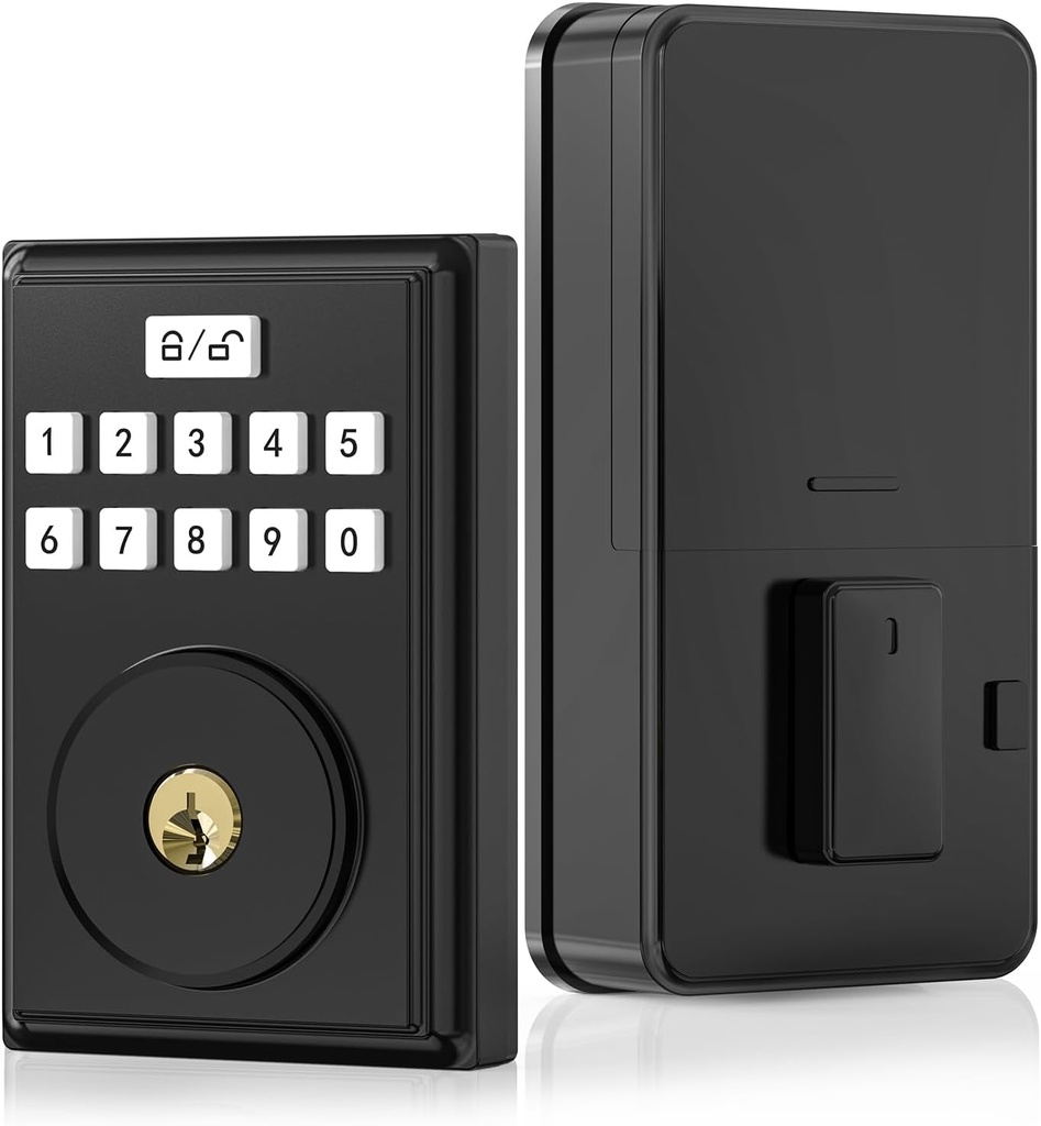 Keyless Entry Door Lock for Front with Code, Deadbolt Locks with Electronic Keypad, Anti-Peeping Password, Easy Installation, Matte Black01