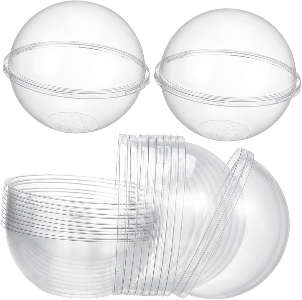 PRETYZOOM 10pcs Mousse Ball Container Round Dessert Container Lightweight Plastic Cake Box Pastel Baking Packaging