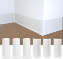 COUKIU Self Adhesive Baseboard Corner Blocks, 4inch(Width)3 Inside + 3 Outside Corners-Connector Between The Wall Base Cove Base Rubber Moulding Trim, Perfect Match for Our S100 Baseboard(White)