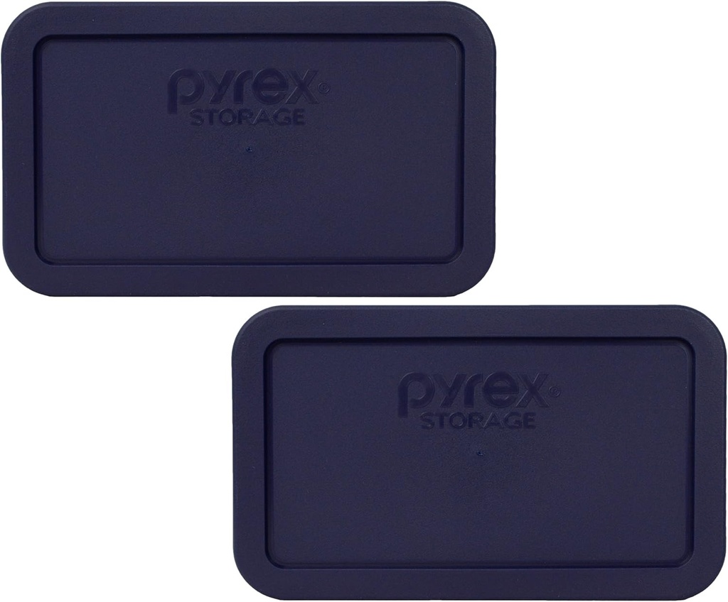 Pyrex 7214-PC 4.8-Cup Blue Food Storage Replacement Lid (2-Pack) - Made in USA