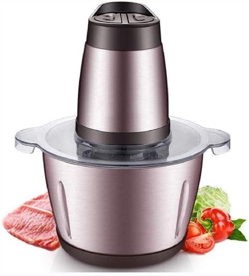Food Processor, Household Electric Stainless Steel Automatic Meat Grinder, Meat, Vegetable, Fruit and Nut Chopper（28 * 15.6CM）