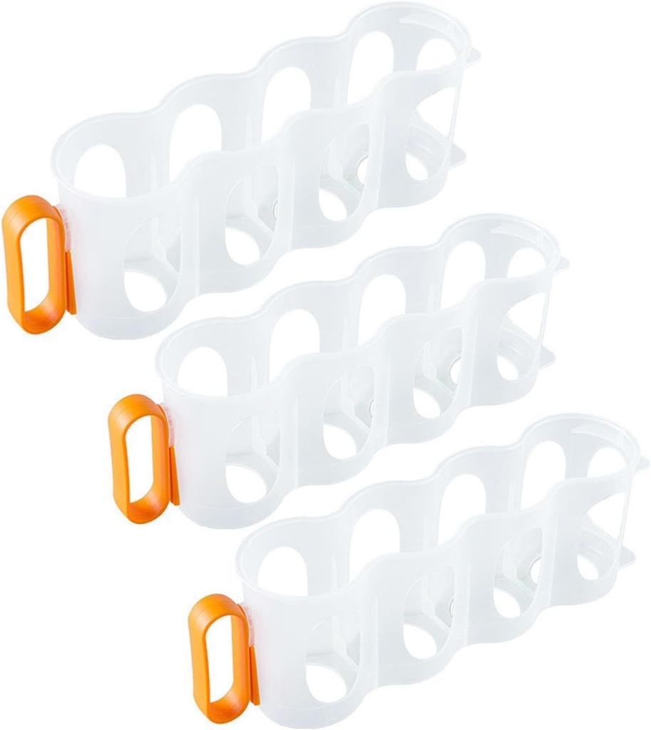 3-Pack Drink Organizer For Refrigerator, Stackable Fridge Organization Can Dispenser, Soda Rack Can Organizer, Bottled Water Organizer (Color : Orange)