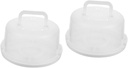 2pcs Portable Cake Container Lid Cake Box for Bread and Desserts Elegant Storage Carrier Handle Washable and Reusable for Parties and Bakery Use
