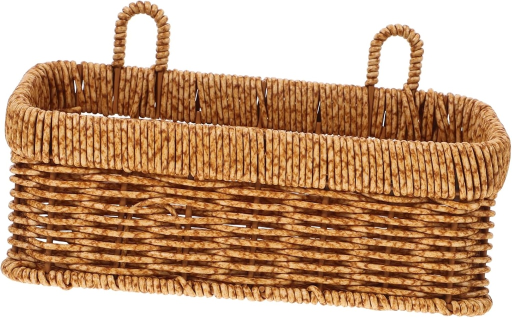 Wall Woven Hanging Basket for Garlic Ginger Eggs Small Storage for Kitchen Decor Rustic Wall Organizer for Home Farmhouse Style