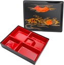 UOIENRT Japanese Bento Box with Lid, Japanese Sushi Tray Lunch Box Plastic Snack Serving Tray Traditional Bento Box for Home Restaurant (Large)