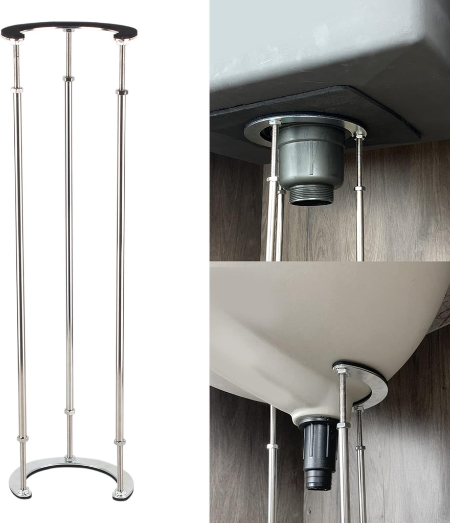 ST-3 Undermount Sink Brackets Stainless Steel Sink Legs Adjustable Support Installation Kit for Kitchen and Bathroom Sinks (High:18.1-26in(46-66cm)|DIAM:4.7in)
