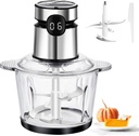 Electric Food Processor, 500W Vegetable Chopper Meat Grinder with 8cups/2L Glass Bowl ＆ Timer, Electric Garlic Chopper Veggie Cutter with 3 Speeds＆4 Blades, Kitchen Blender Mixer for Pet＆Baby Foods