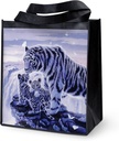 CafePress White Tigress And Her Cu Reusable Grocery Tote Bag Reusable Collapsible Grocery Bag