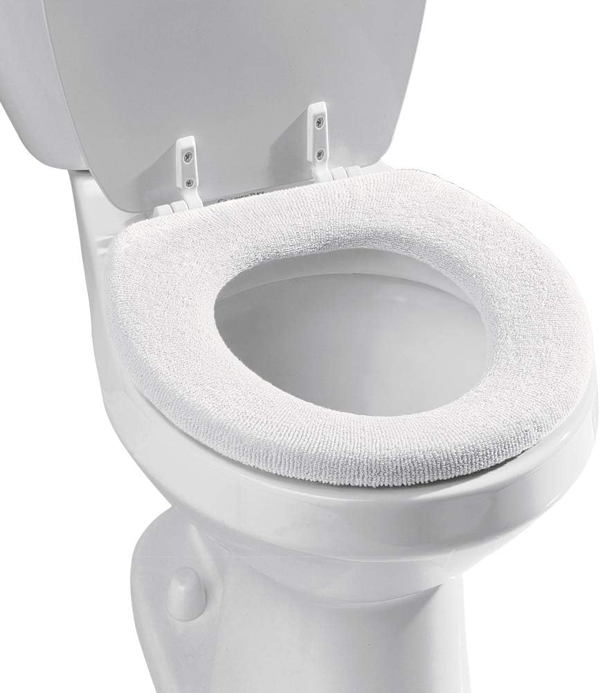Collections Etc Soft n Comfy Cloth Toilet Seat Cover, Washable