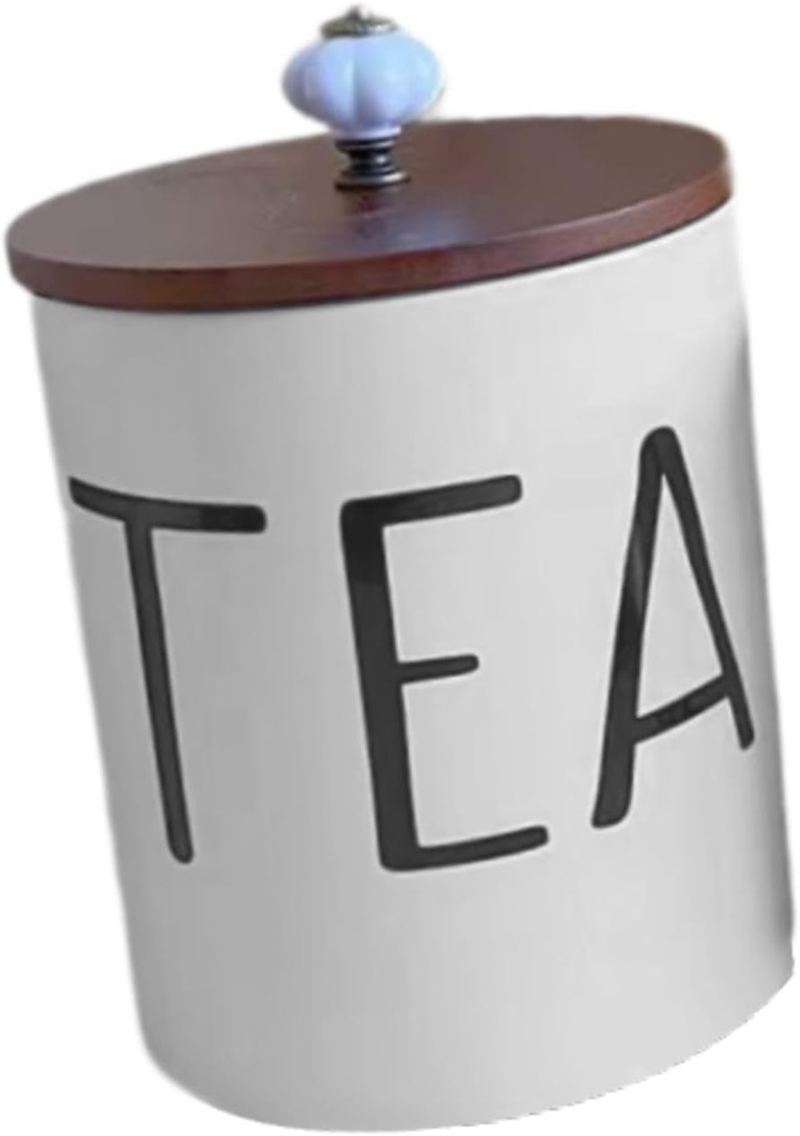 Ceramic Storage Container with Lid, Airtight Coffee Container, Sugar Canister, Kitchen Canister for Bedroom, 1.3L Brown lid