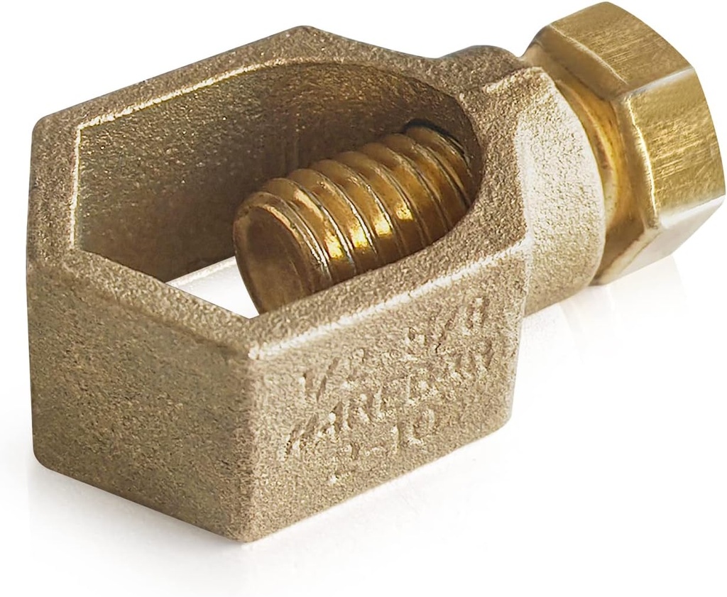 Copper Ground Rod Clamp, Great for 1/2”- 5/8’’ Grounding Rods (25, CP58 (1/2''-5/8''))