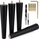 Premium Black Wood Furniture Legs (Full Install Kit) - Pick Your Size and Color