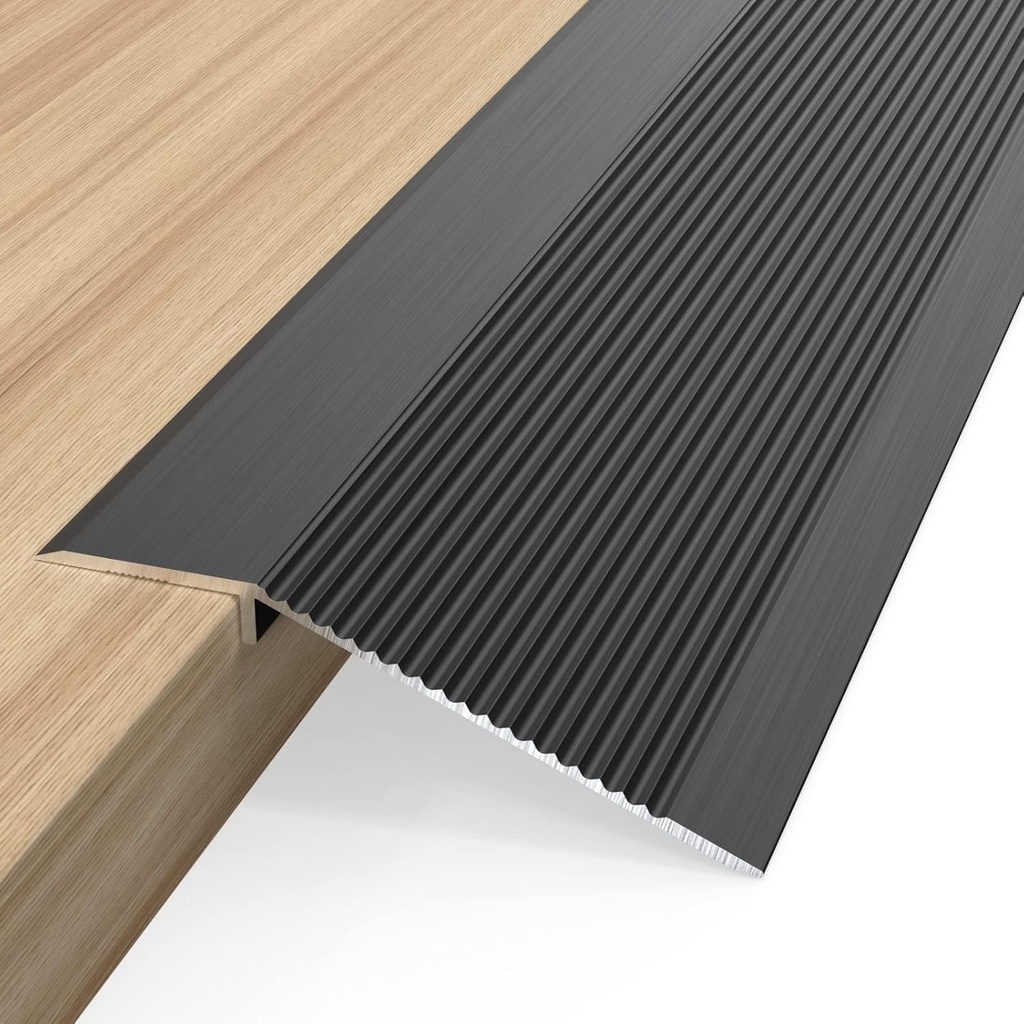 Floor Transition Strip, Aluminum Transition Strips for Doorway Door Threshold Strip Carpet Transition Strip Threshold Ramps for Doorways (Black, 36''x4'')