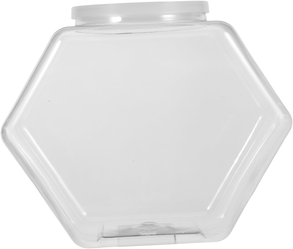 IMIKEYA Colorful Lollipop Storage Jar with Lid 4300ml Hexagon Plastic Candy Container for Boys and Girls Sturdy Food Storage Canister for Snacks Cookies and Party Treats