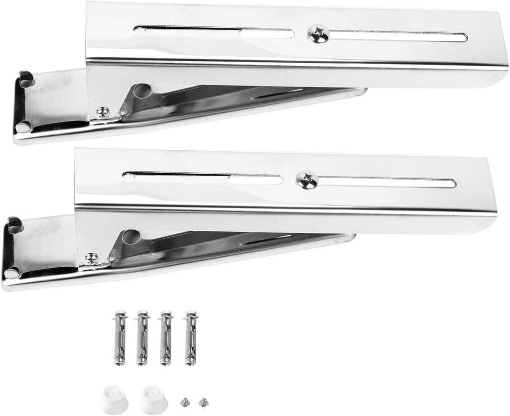 2Pcs Kitchen Microwave Oven Bracket Sturdy Foldable Stretch Wall Mounted Rack Shelf