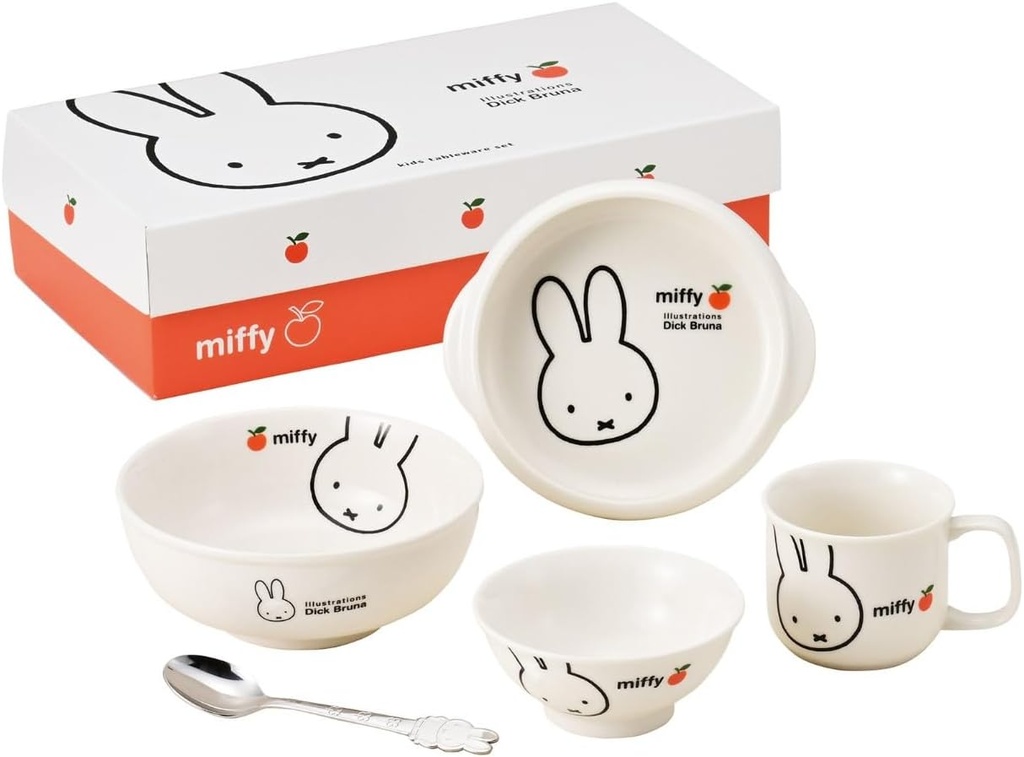 日本陶彩 miffy (apple) dinnerware gift set, White