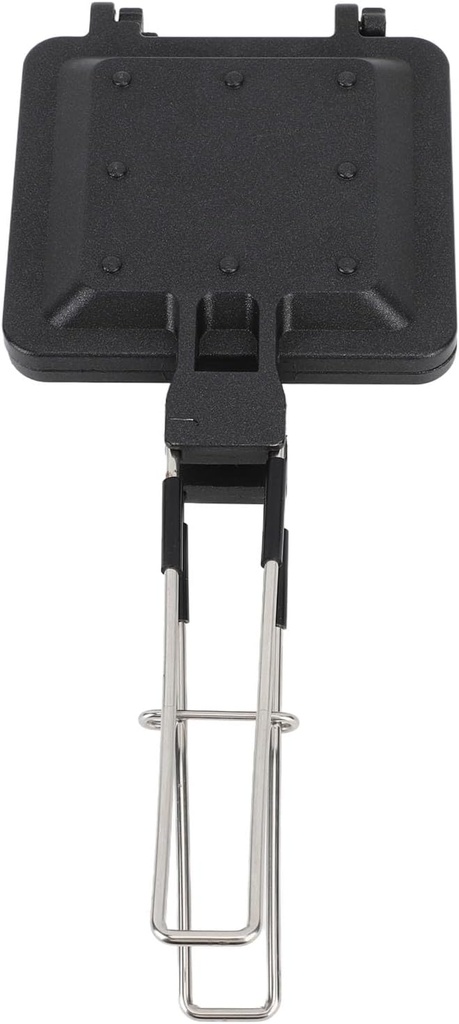 Hot Sandwich Maker with Foldable Handle, Double Sided Sandwich Baking Pan, Nonstick Frying Pan for Breakfast, Hot Dog Toaster, Campfire Sandwich Maker