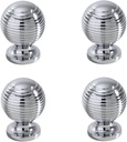 Kids Drawer Pulls 4 Pack Chrome Plated Silver Handle Wardrobe Door Knob Bright Silver Pure Copper Single Hole Cabinet Drawer Wardrobe Door Knob, 28 * 28mm