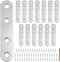 14PCS 2.99” x 0.63” Straight Flat Brace, Stainless Steel Sturdy Bracket, Metal Strap for Wood Furniture Chair with 56PCS Screws