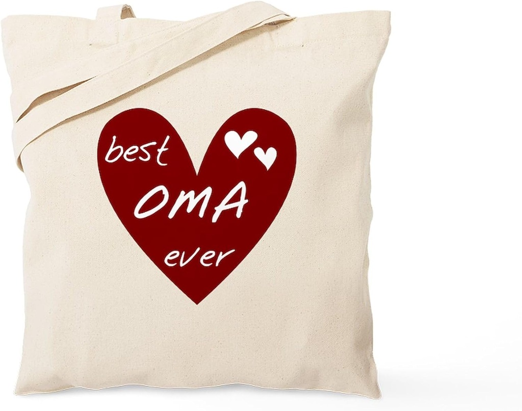 CafePress Heart Best Oma Ever Tote Bag Reusable Natural Beige Canvas Shopping Bag