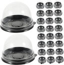 Sosoport 50Pcs Transparent Dome Moon Cake Boxes Compact Abs Cake Packing Holders with Covers Easy Assembly Dessert Containers for Home Baking and Gift Packaging