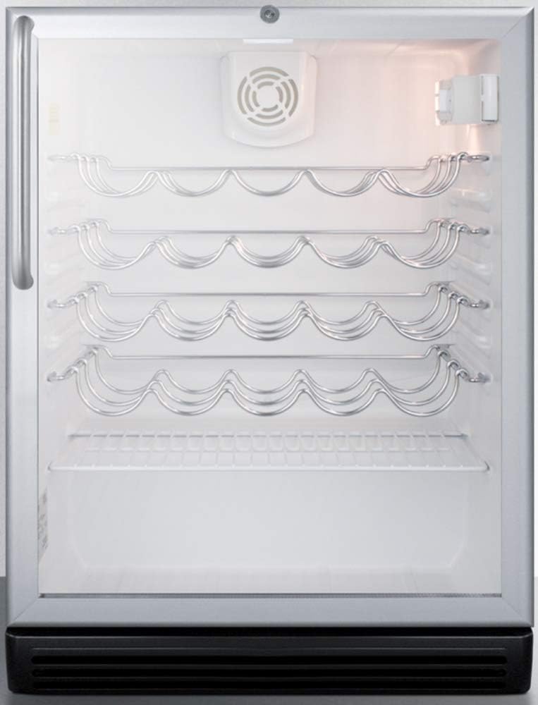 Summit SWC6GBLTBADA Wine Chiller Beverage Refrigerator, Glass/Black