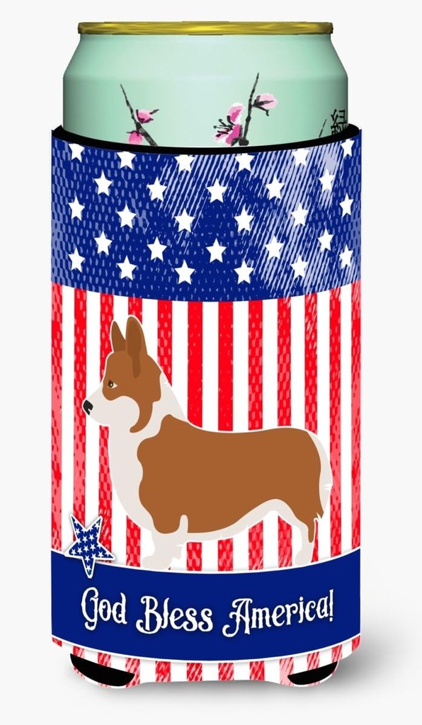 Caroline's Treasures BB8401TBC Pembroke Welsh Corgi American Tall Boy Hugger Can Cooler Sleeve Hugger Machine Washable Drink Sleeve Hugger Collapsible Insulator Beverage Insulated Holder