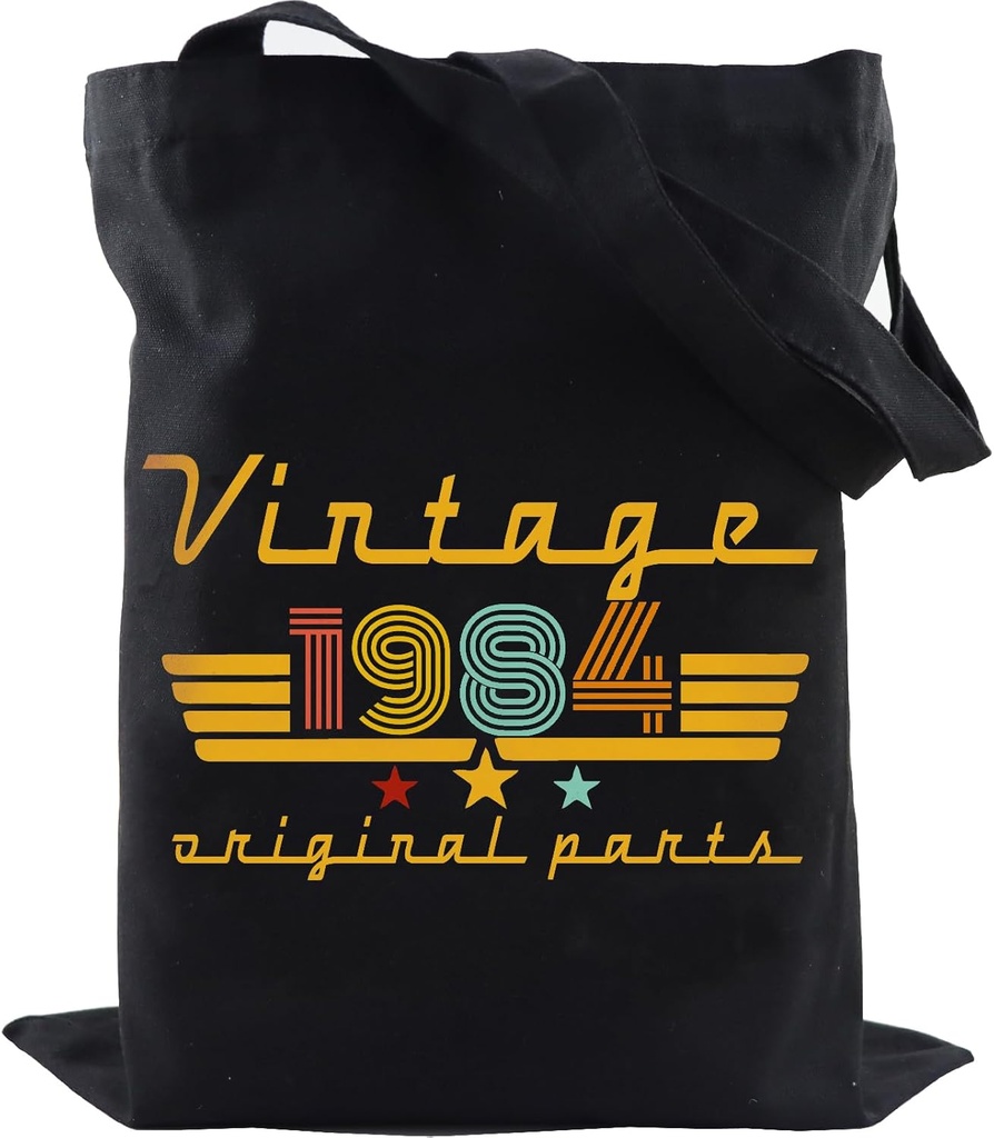 1980 1981 1982 1983 1984 1985 1986 1987 1988 1989 Birthday Gifts for Women, Reusable Canvas Tote Bag for Traveling
