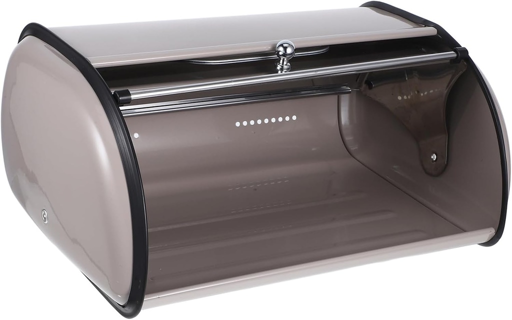 VOSAREA Stainless Steel Bread Storage Box Window Bread Bin for Kitchen Countertop Elegant Design Easy Access
