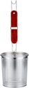 Tenta Kitchen Micro-Perforated Stainless Steel Pasta Basket Mesh Spider Food Dumpling Noodle Strainer,Fine Mesh Skimmer Kitchen Fine Sieve Mesh Strainer with Wooden Handle (Strainer, 12cm)