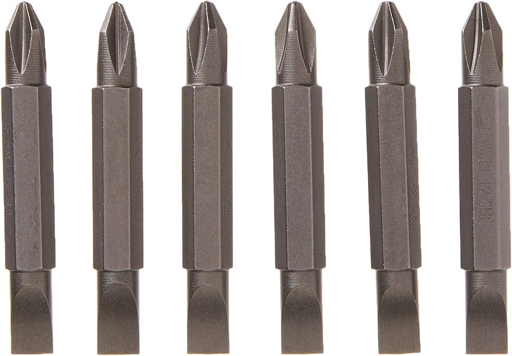 DEWALT Screwdriver Set, #2 Phillips / No. 8 Slotted Double Ended Bit, 6-Pack (DW2024B6)