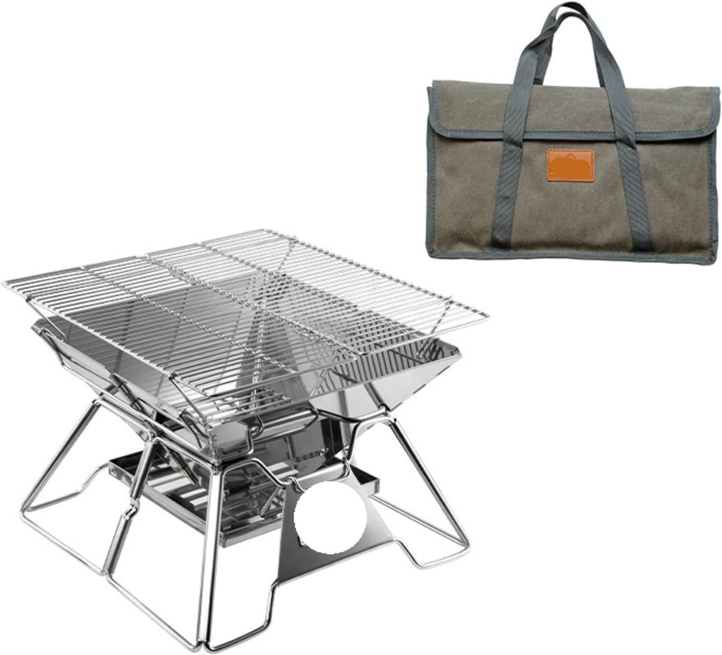 Charcoal Grills Folding Portable Stainless Steel Barbecue Stove Grill BBQ Oven Outdoor Barbecue Utensils Stainless Steel Foldable Outdoor Grill (Color : A, Size : 35 * 35 * 26cm)