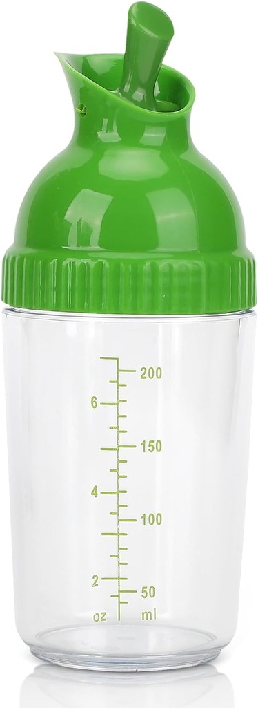 Salad Dressing Shaker, Salad Dressing Container Salad Dressing Dispenser with Pour Spout for Making, Mixing, Serving and Storing Dressings, Sauces, 200ml(Green)